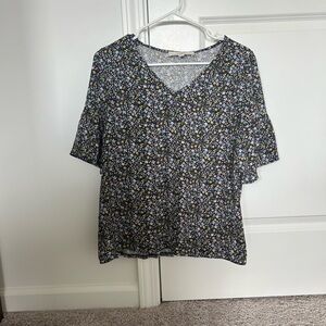Floral V-Neck Women's Top